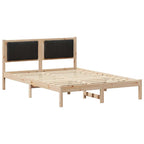Bettgestell mit gepolstertem Kopfteil Schwarz 135 x 190 cm