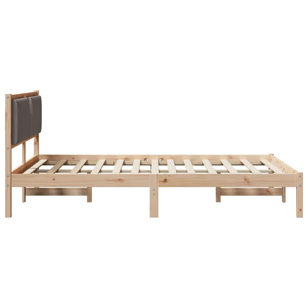 Bettgestell mit gepolstertem Kopfteil Taupe 135 x 190 cm