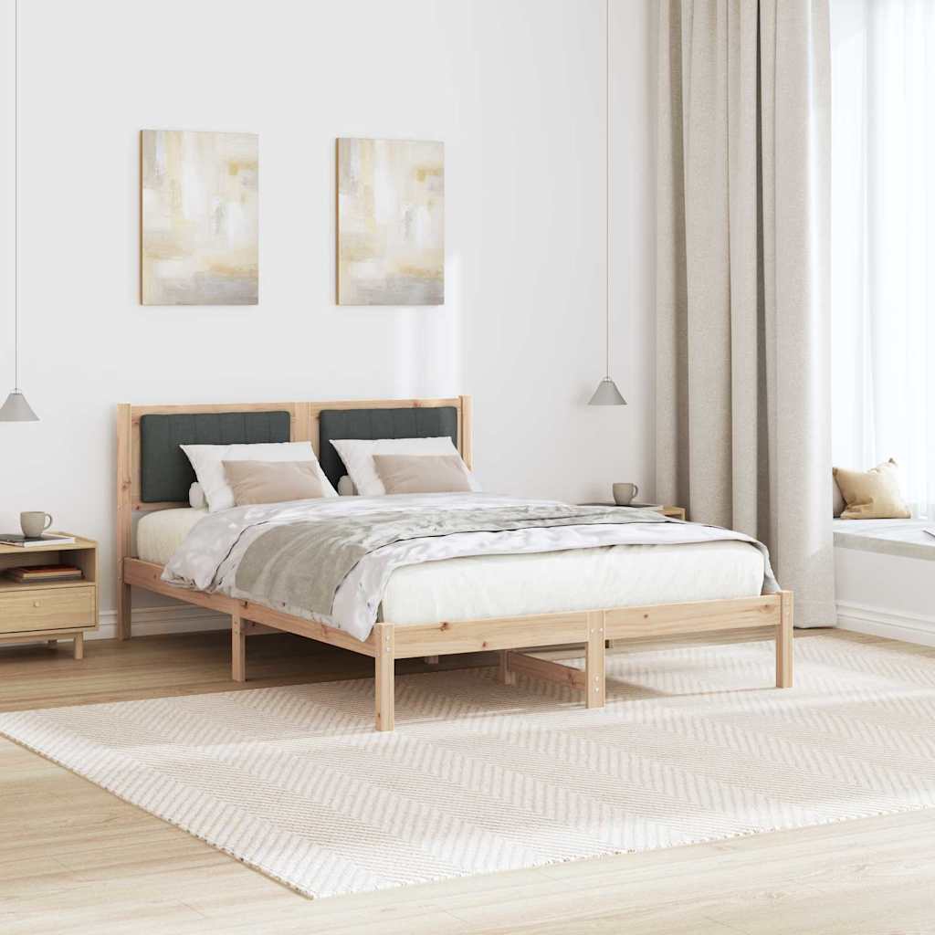 Bettgestell mit gepolstertem Kopfteil Dunkelgrau 120 x 190 cm