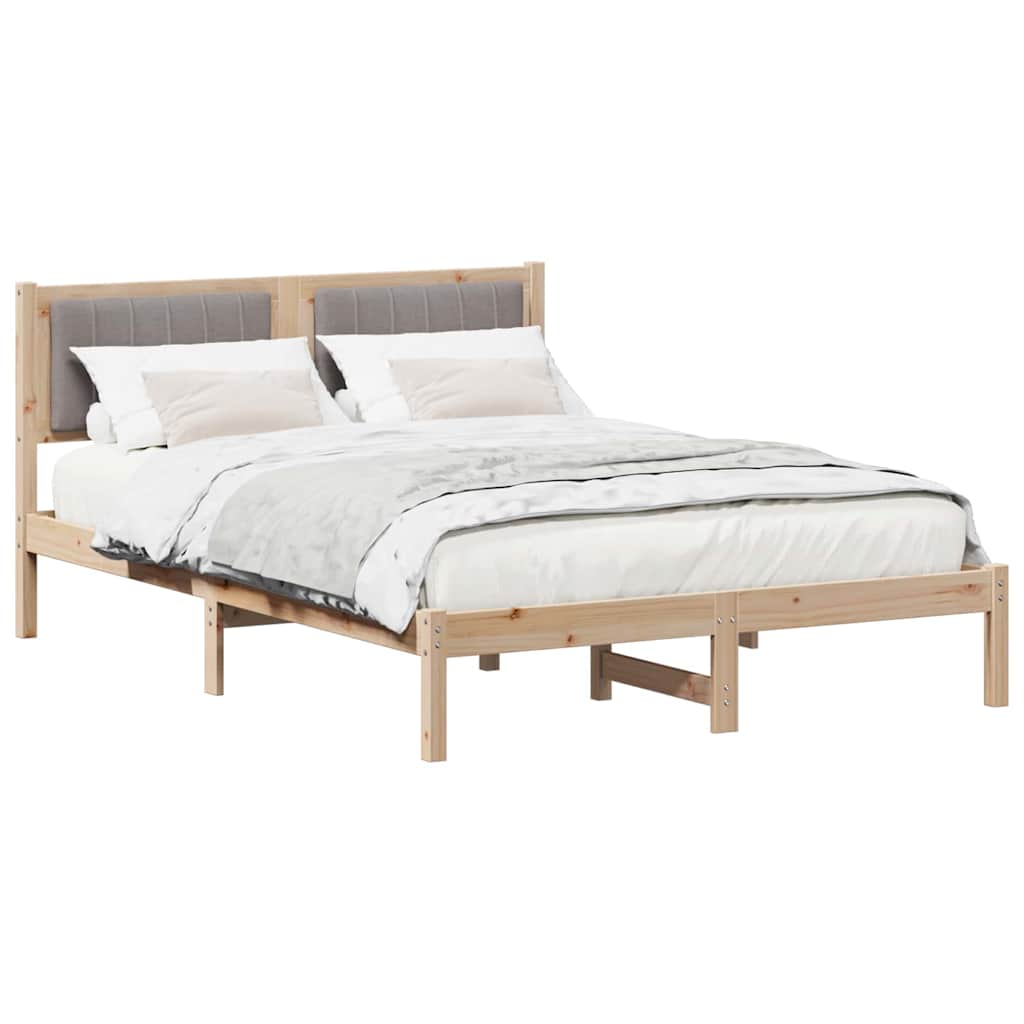 Bettgestell mit gepolstertem Kopfteil Taupe 120 x 190 cm