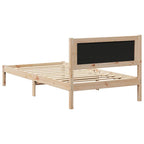 Bettgestell mit gepolstertem Kopfteil Dunkelgrau 100 x 200 cm