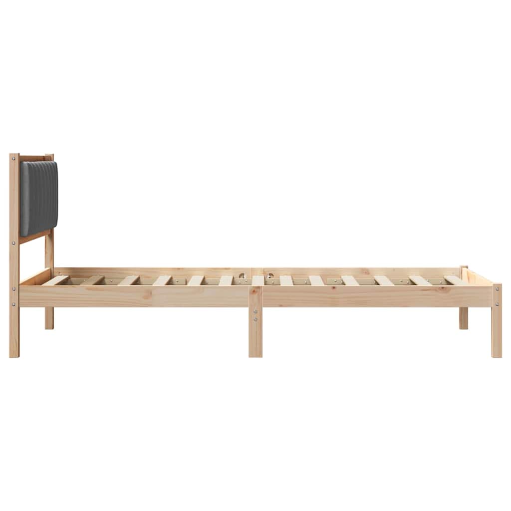Bettgestell mit gepolstertem Kopfteil Dunkelgrau 100 x 200 cm