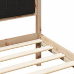 Bettgestell mit gepolstertem Kopfteil Schwarz 100 x 200 cm