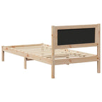 Bettgestell mit gepolstertem Kopfteil Dunkelgrau 90 x 200 cm