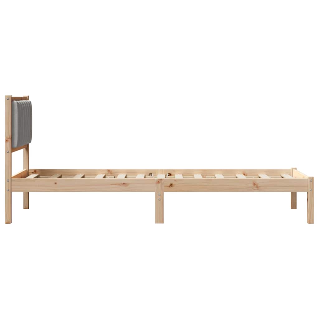 Bettgestell mit gepolstertem Kopfteil Hellgrau 80 x 200 cm
