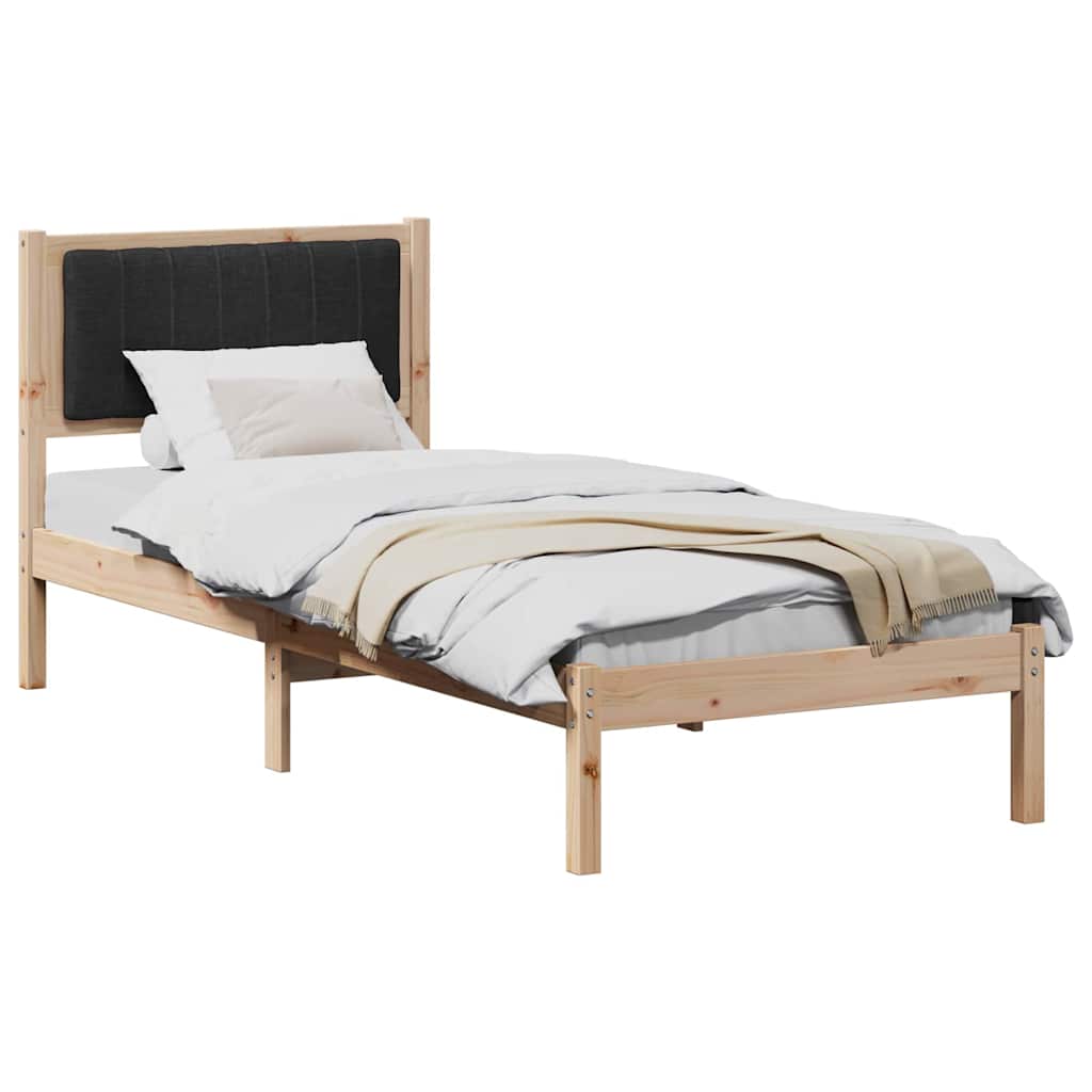 Bettgestell mit gepolstertem Kopfteil Schwarz 80 x 200 cm
