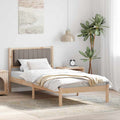 Bettgestell mit gepolstertem Kopfteil Taupe 90 x 190 cm