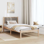 Bettgestell mit gepolstertem Kopfteil Taupe 90 x 190 cm