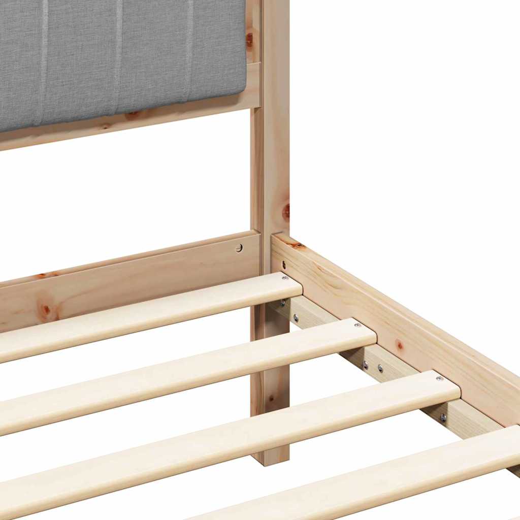 Bettgestell mit gepolstertem Kopfteil Hellgrau 75 x 190 cm