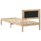 Bettgestell mit gepolstertem Kopfteil Schwarz 75 x 190 cm