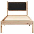 Bettgestell mit gepolstertem Kopfteil Schwarz 75 x 190 cm
