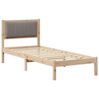 Bettgestell mit gepolstertem Kopfteil Taupe 75 x 190 cm