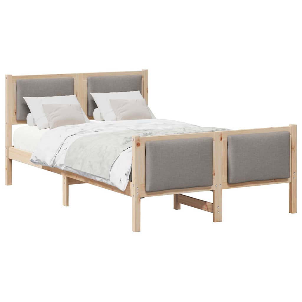 Bettrahmen mit Kopfteil Taupe 120 x 200 cm Stoff