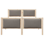Bettrahmen mit Kopfteil Taupe 140 x 190 cm Stoff