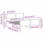 Bettrahmen mit Kopfteil Taupe 140 x 190 cm Stoff