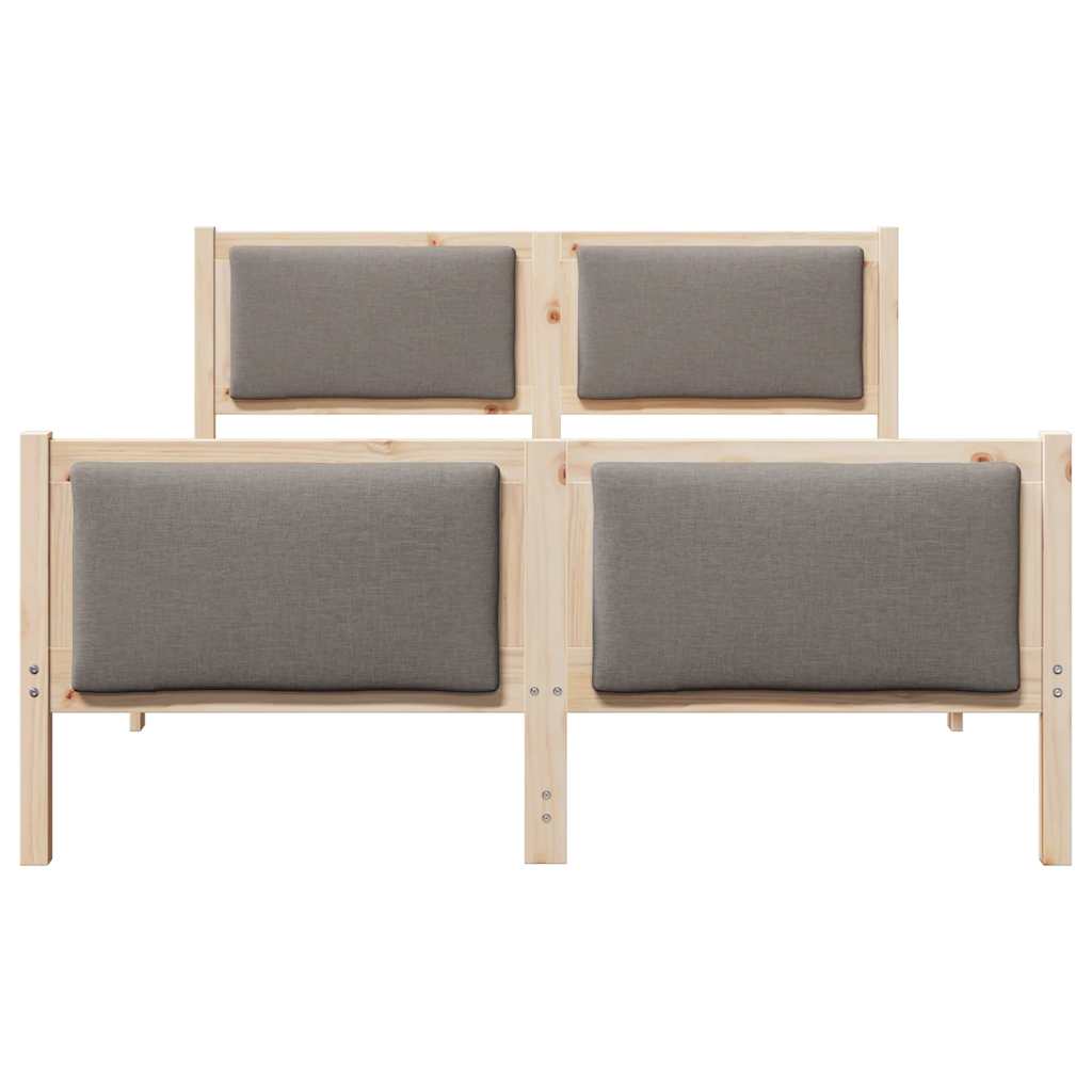 Bettrahmen mit Kopfteil Taupe 135 x 190 cm Stoff