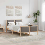 Bettrahmen mit Kopfteil Taupe 120 x 190 cm Stoff