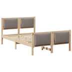 Bettrahmen mit Kopfteil Taupe 120 x 190 cm Stoff
