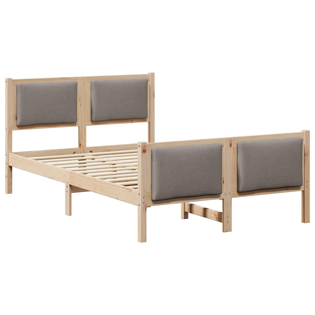 Bettrahmen mit Kopfteil Taupe 120 x 190 cm Stoff
