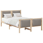 Bettrahmen mit Kopfteil Taupe 120 x 190 cm Stoff