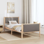 Bettrahmen mit Kopfteil Taupe 100 x 200 cm Stoff