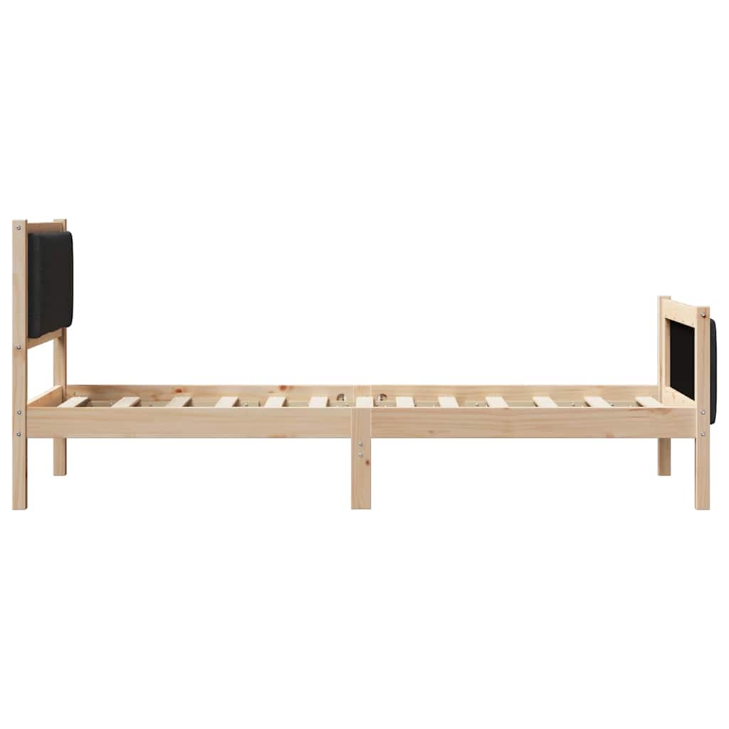 Bettrahmen mit Kopfteil Schwarz 80 x 200 cm Stoff