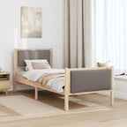Bettrahmen mit Kopfteil Taupe 80 x 200 cm Stoff