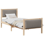 Bettrahmen mit Kopfteil Taupe 80 x 200 cm Stoff
