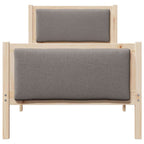 Bettrahmen mit Kopfteil Taupe 75 x 190 cm Stoff