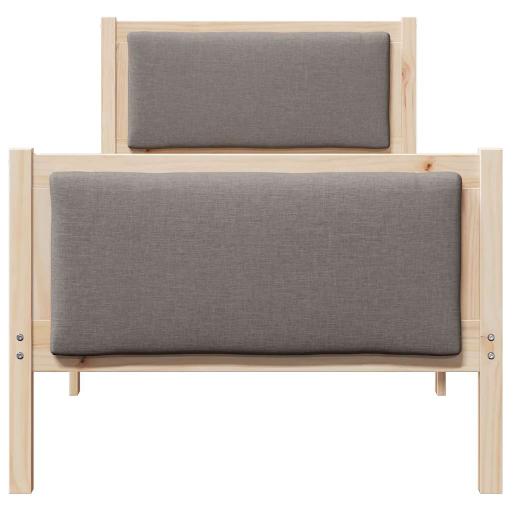 Bettrahmen mit Kopfteil Taupe 75 x 190 cm Stoff