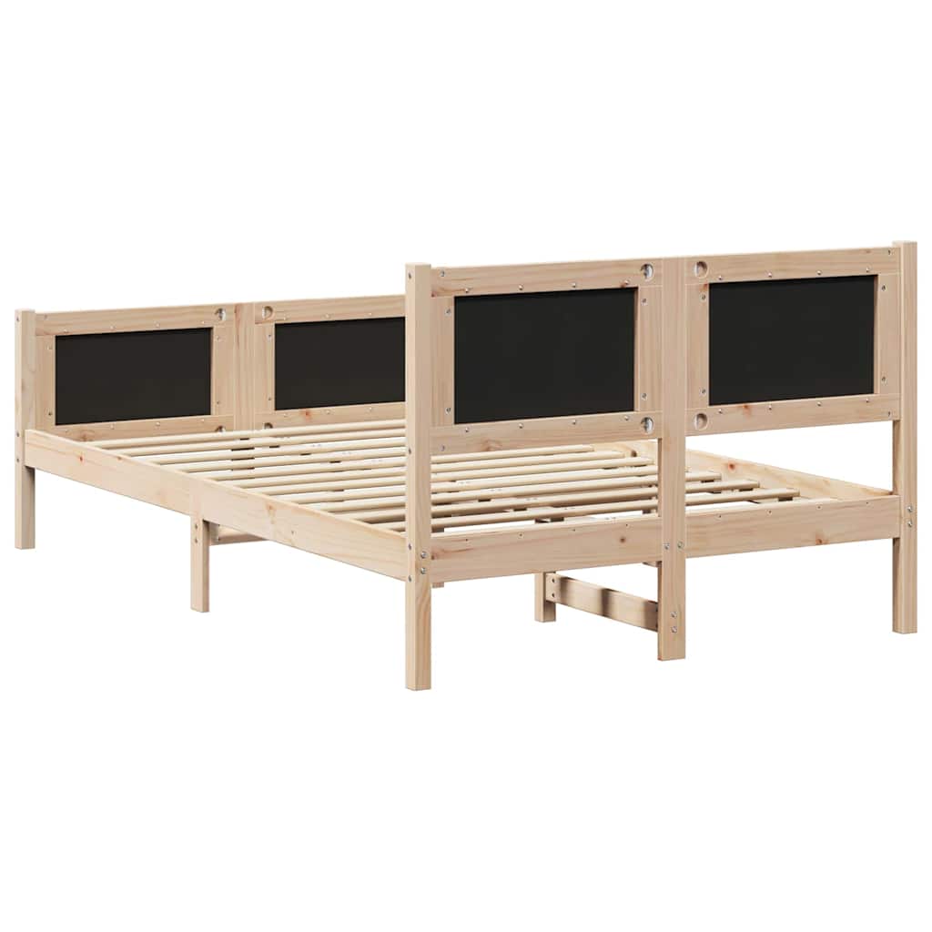 Bettrahmen Dunkelgrau 120 x 200 cm Massives Kiefernholz