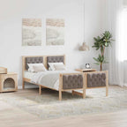 Bettrahmen mit Kopfteil Taupe 120 x 200 cm Massives Kiefernholz
