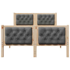 Bettrahmen Dunkelgrau 135 x 190 cm Massives Kiefernholz