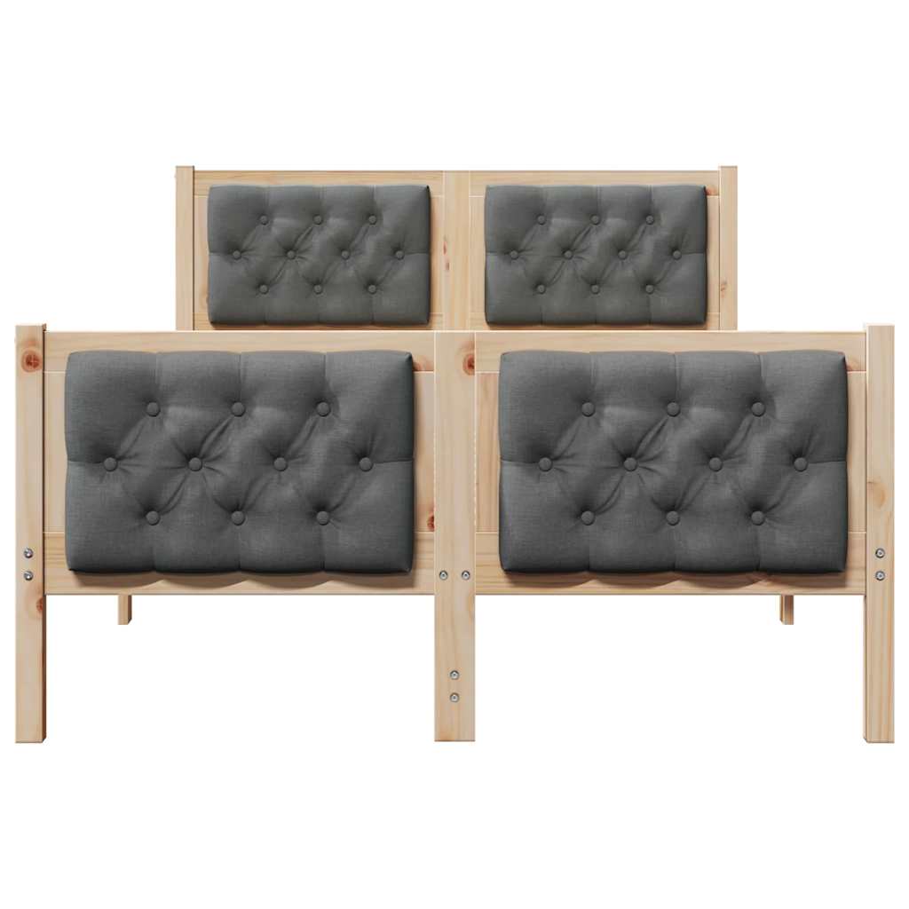 Bettrahmen Dunkelgrau 135 x 190 cm Massives Kiefernholz