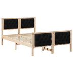 Bettrahmen Schwarz 135 x 190 cm Massives Kiefernholz