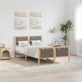 Bettrahmen mit Kopfteil Taupe 135 x 190 cm Massives Kiefernholz