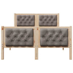 Bettrahmen mit Kopfteil Taupe 135 x 190 cm Massives Kiefernholz