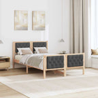 Bettrahmen Dunkelgrau 120 x 190 cm Massives Kiefernholz