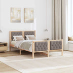 Bettrahmen mit Kopfteil Taupe 120 x 190 cm Massives Kiefernholz