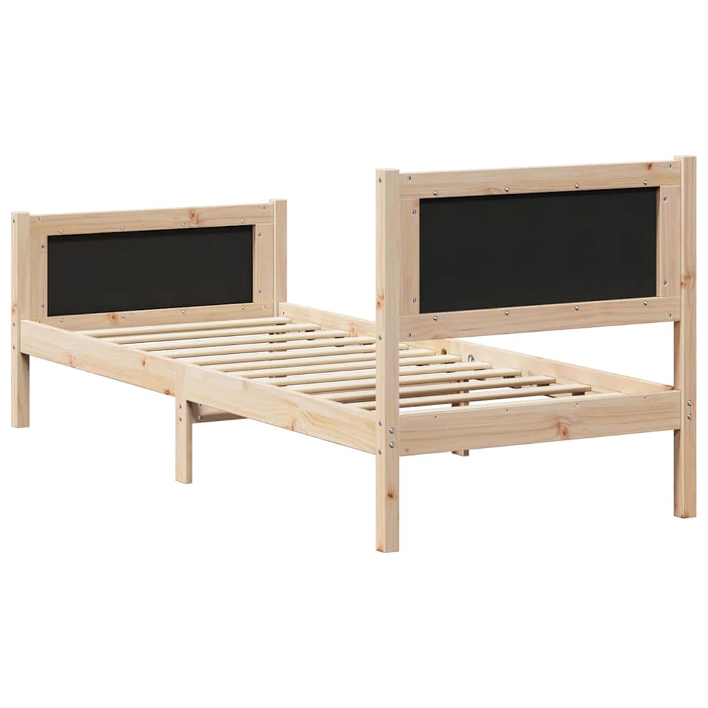 Bettrahmen mit Kopfteil Taupe 80 x 200 cm Massives Kiefernholz