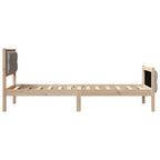 Bettrahmen mit Kopfteil Taupe 80 x 200 cm Massives Kiefernholz