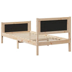 Bettrahmen Dunkelgrau 90 x 190 cm Massives Kiefernholz