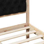 Bettrahmen Schwarz 90 x 190 cm Massives Kiefernholz