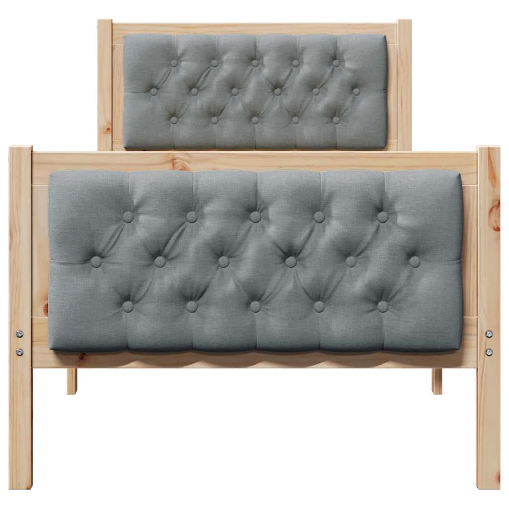 Bettrahmen Hellgrau 75 x 190 cm Massives Kiefernholz