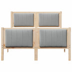 Bettgestell Braun und hellgrau 120 x 200 cm Massivholz Kiefer