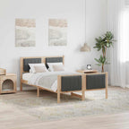 Bettgestell Braun und Dunkelgrau 120 x 200 cm Massivholz Kiefer