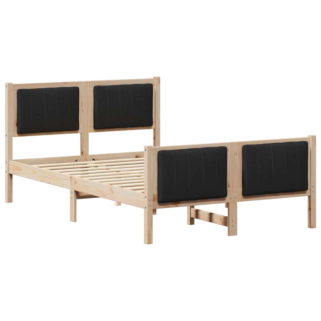 Bettgestell Braun und Schwarz 120 x 200 cm Massivholz Kiefer
