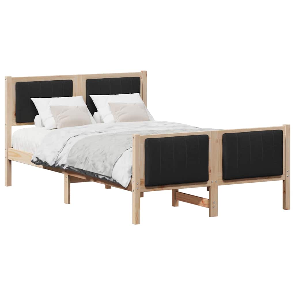 Bettgestell Braun und Schwarz 120 x 200 cm Massivholz Kiefer
