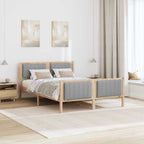 Bettgestell Braun und hellgrau 135 x 190 cm Massivholz Kiefer