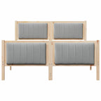 Bettgestell Braun und hellgrau 135 x 190 cm Massivholz Kiefer